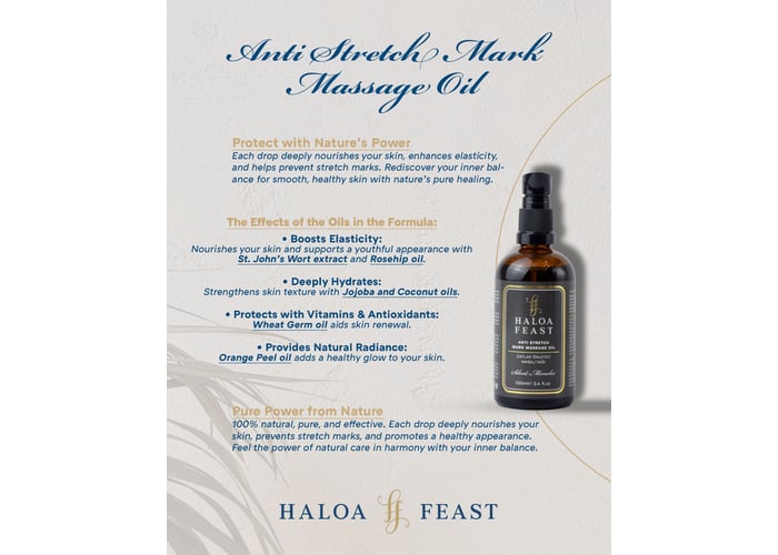 Çatlak Önleyici Vücut Masaj Yağı (100ml) - HALOA FEAST