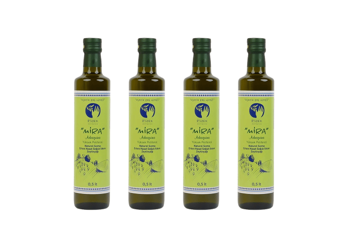 Mira Arbequina (349+) Yüksek Polifenol Erken Hasat Zeytinyağı (4 adet x 0,5lt) - Bilgem Zeytincilik
