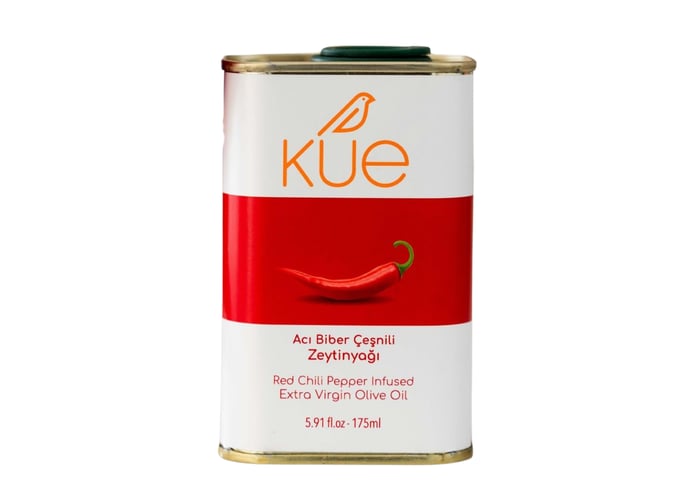 Acı Biber Çeşnili Zeytinyağı (175ml) - Kue Olive Oil