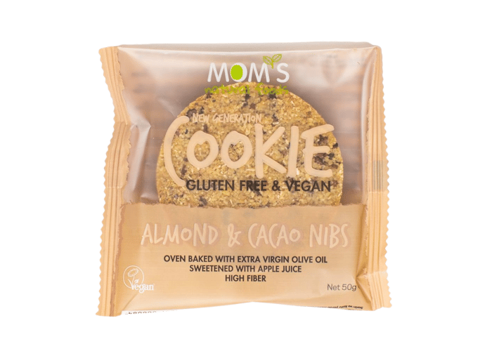 Almond & Cacao Nibs Cookie (Gluten free, 50gr) - Mom’s Natural