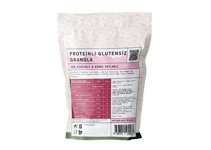 Yer Fıstıklı & Kinoa Patlaklı Proteinli Granola (240gr) - Fropie