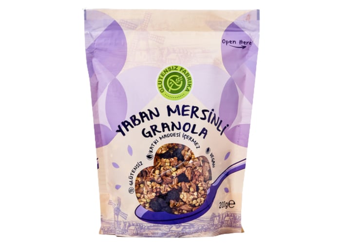 Yulaf & Karabuğday Granola (Yaban Mersinli, 200gr) - Glutensiz Fabrika