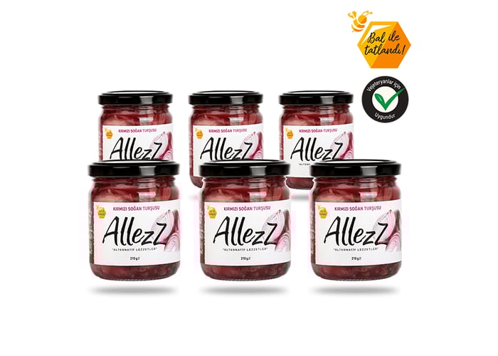 Kırmızı Soğan Turşusu (6 Adet x 210gr) - Allezz