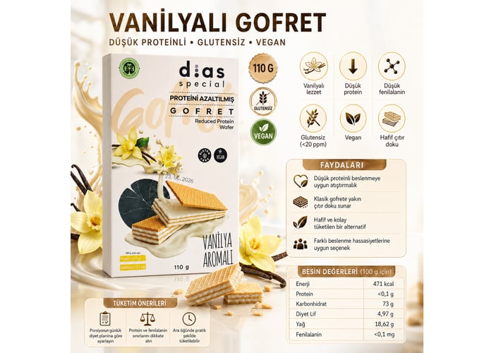 Sade Gofret (Vanilyalı, 110gr) - Dias Special
