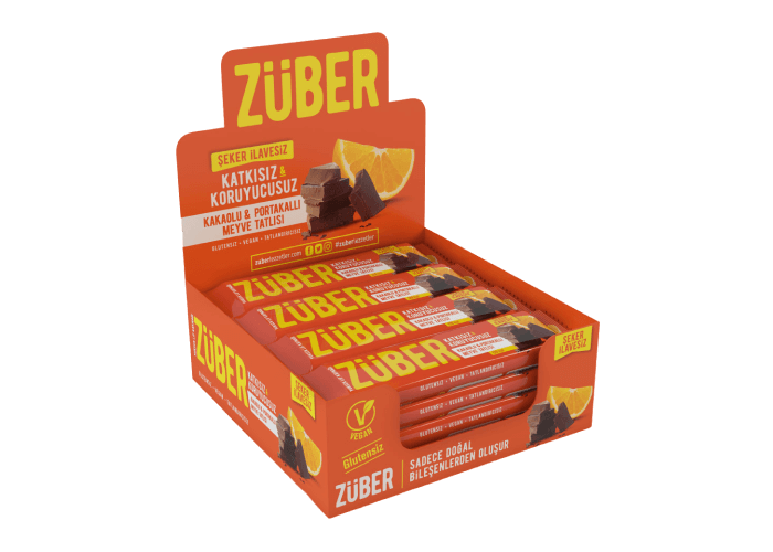 Züber Portakallı Kakaolu Meyve Bar (12 adet)