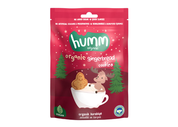 Organik Zencefilli Tarçınlı Kurabiye (Vegan, 55gr) - Humm
