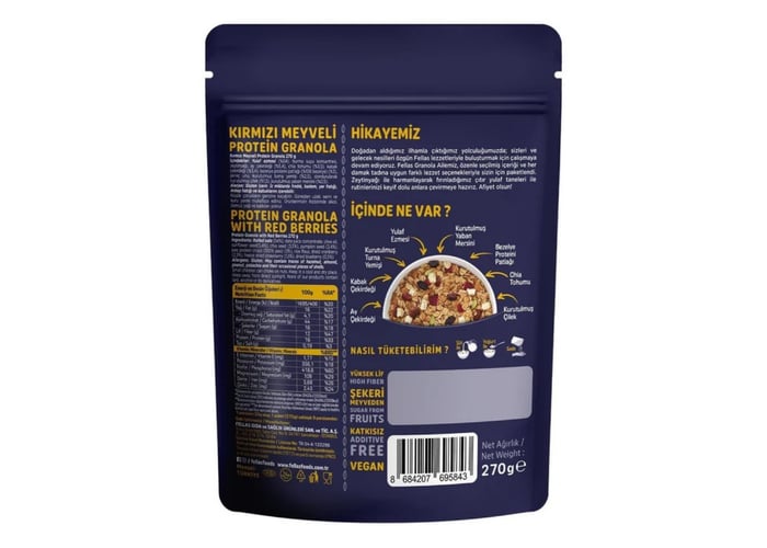 Kırmızı Meyveli Granola (270gr) - Fellas