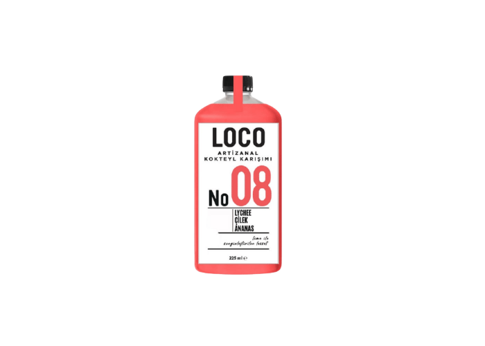 No:08 Lychee Çilek Ananas Kokteyl Karışımı (225ml) - Loco