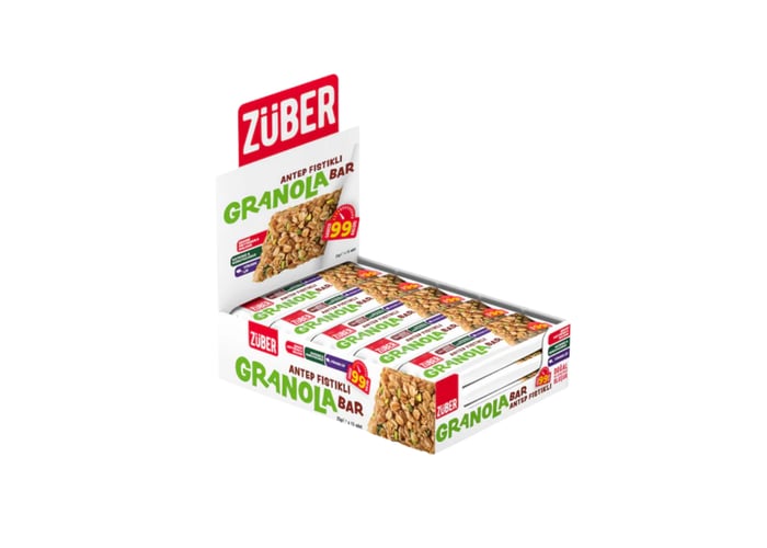 Antep Fıstıklı Granola Bar (15 adet x 25gr) - Züber