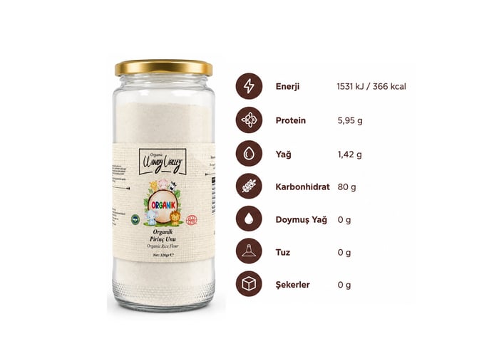 Organik Pirinç Unu (320gr) - Organic Windy Valley