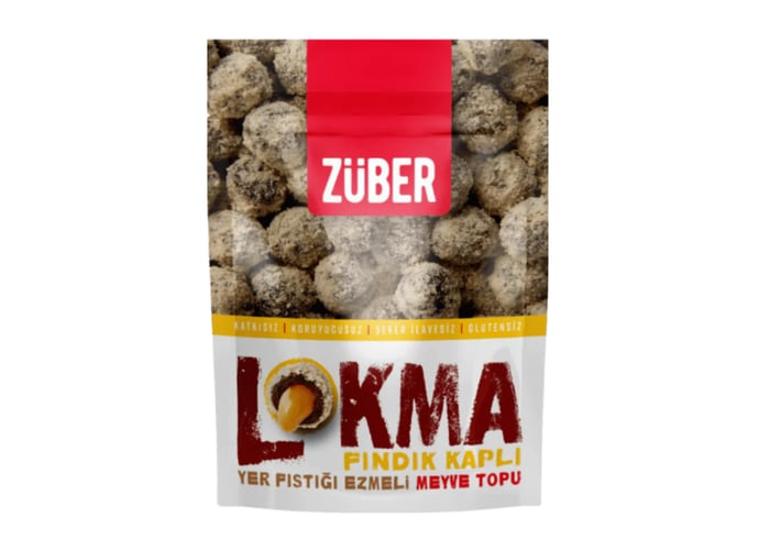 Fındık Kaplamalı Fıstık Ezmeli Lokma (96gr) - Züber