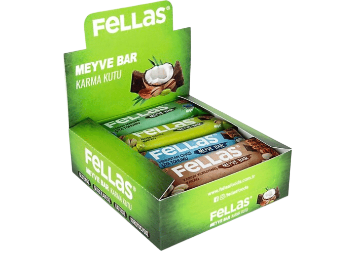 4 Çeşitli Meyve Bar Karma Kutusu (12 adet x 40gr) - Fellas