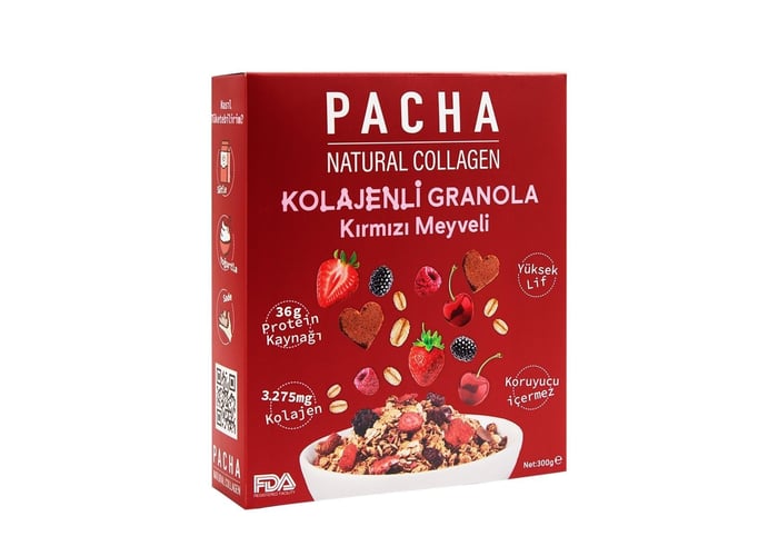 Kolajenli Granola (Kırmızı Meyveli, 300gr) - Pacha