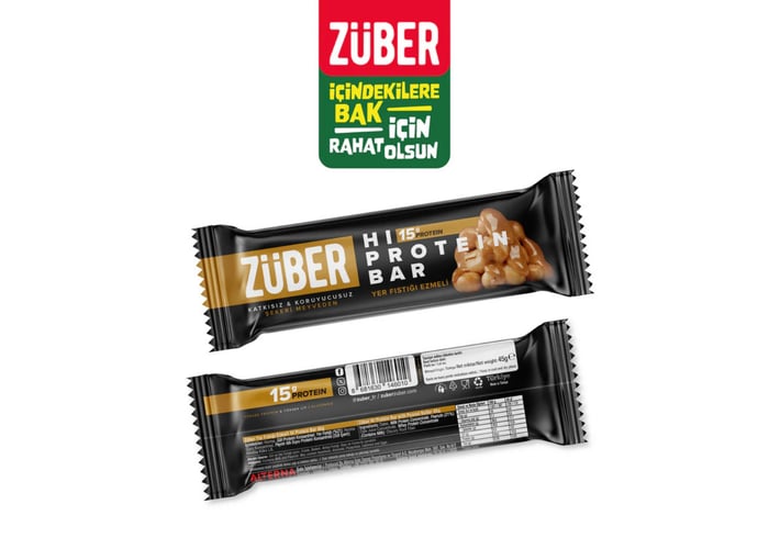 Yüksek Protein Bar Fıstık Ezmeli (45gr) - Züber