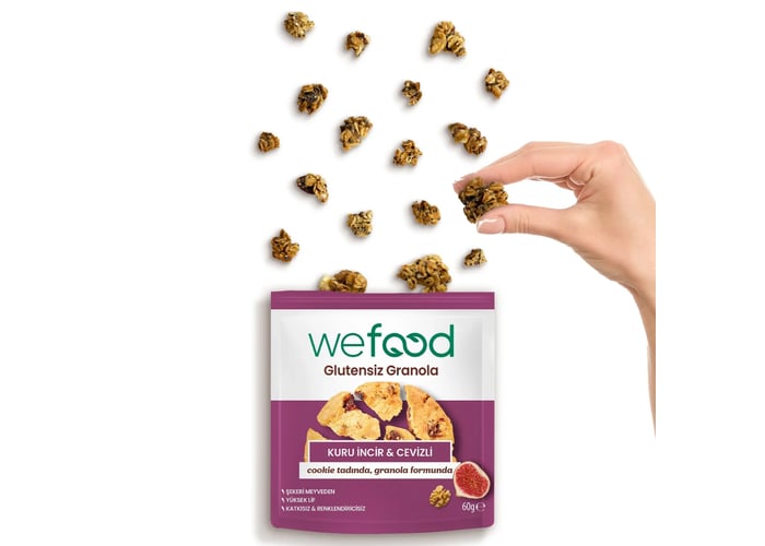 Kuru İncir ve Cevizli Granola Bites (Glutensiz, 60gr) - Wefood