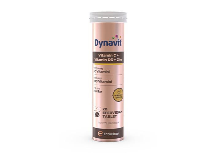 Vitamin C + Vitamin D3 + Çinko (20 Efervesan Tablet) - Dynavit