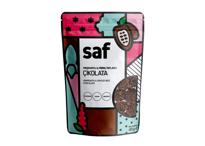 Amarantlı ve Pirinç Patlaklı Çikolata (40gr) - Saf Nutrition