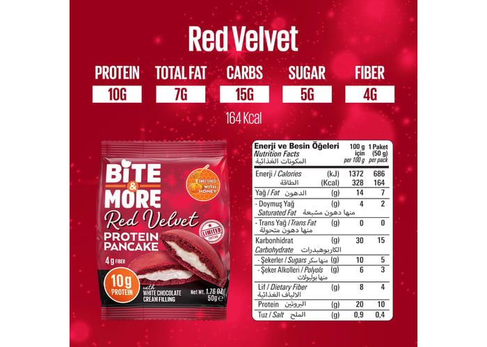 Protein Pancake Red Velvet (50gr) - Bite&more