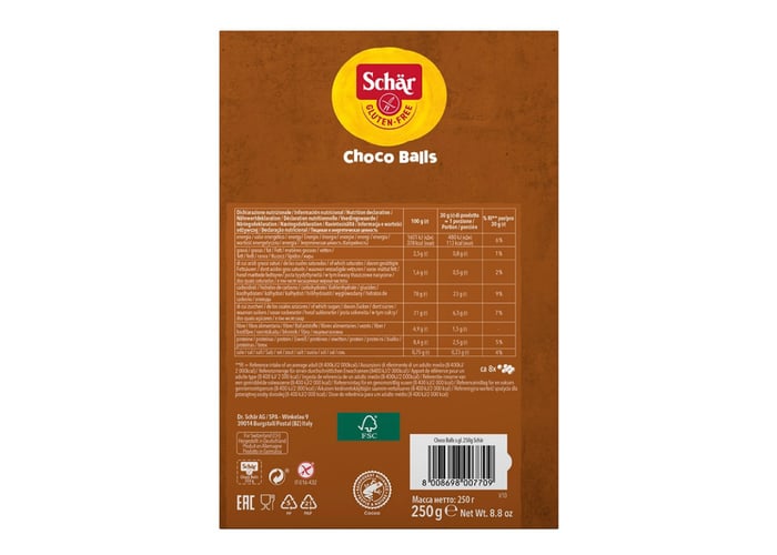 Choco Balls Kakaolu Mısır Gevreği (Glutensiz, 250gr) - Schar