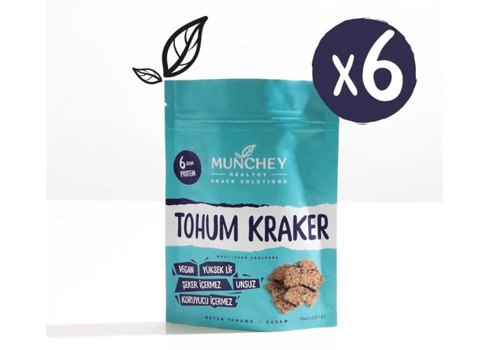 Deniz Tuzlu Tohum Kraker (6 adet x 40gr) - Munchey Food