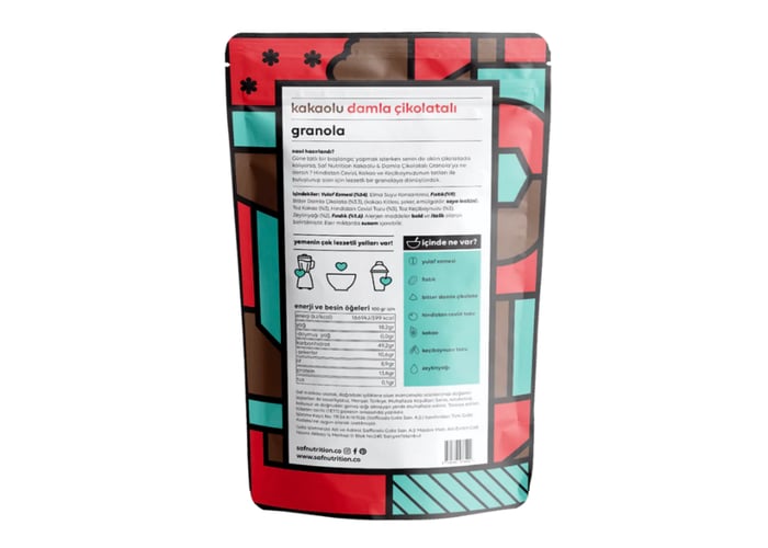 Kakaolu & Damla Çikolatalı Granola (360gr) - Saf Nutrition