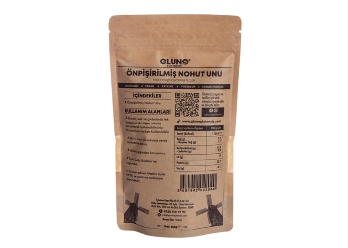 Ön Pişirilmiş Nohut Unu (Glutensiz, 250gr) - Gluno