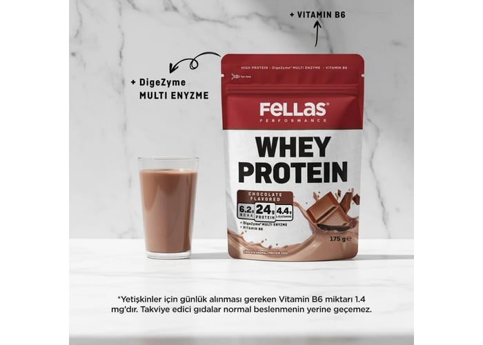 Çikolata Aromalı Whey Protein Tozu (175gr) - Fellas