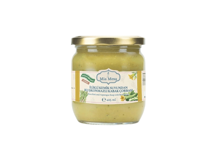 İlikli Kemik Suyundan Kuşkonmazlı Kabak Çorbası (425ml) - Mia Mesa