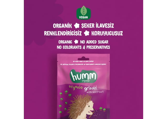 Organik Pancarlı Grissini (Vegan, 75gr) - Humm