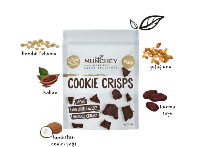 Kakaolu Kurabiye Parçaları, Cookie Crisps (Katkısız, 100gr) - Munchey Food