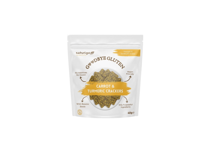 Havuçlu & Zerdeçallı Kraker (Glutensiz, 40gr) - Naturiga