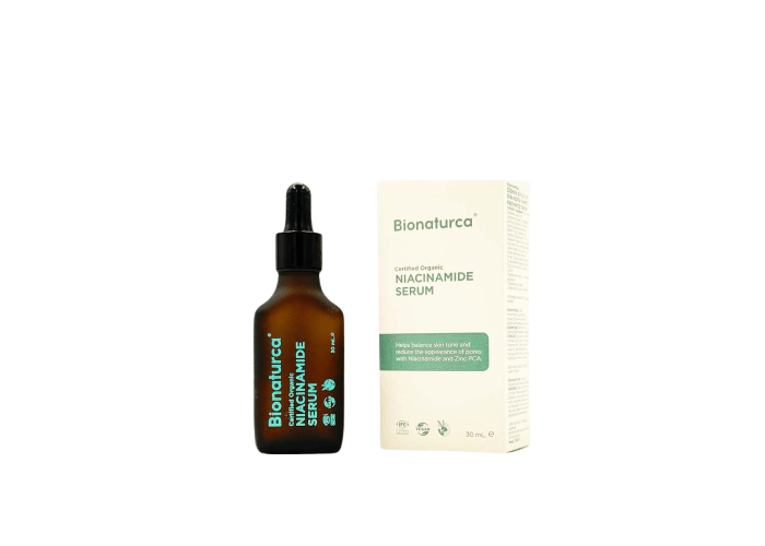 Organik Sertifikalı Gözenek, Sivilce ve Siyah Nokta Karşıtı Niacinamide Serum (30ml) - Bionaturca