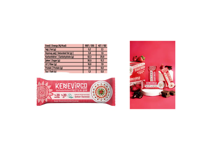 Çilekli Protein Bar (40gr) - Kenevirco