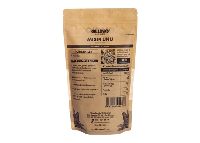 Mısır Unu (Glutensiz, 500gr) - Gluno