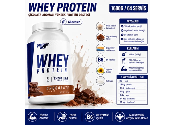Whey Protein Çikolata (1600gr) - Proteinocean