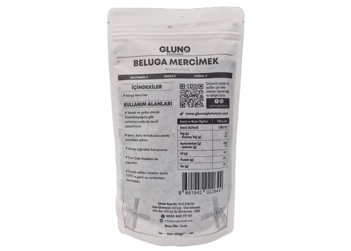 Beluga Mercimek (Glutensiz, 500gr) - Gluno