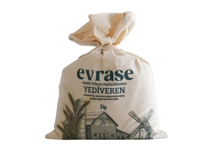 Evrase Atalık Yediveren Tam Buğday Unu (Hediyelik Paket, 1kg)
