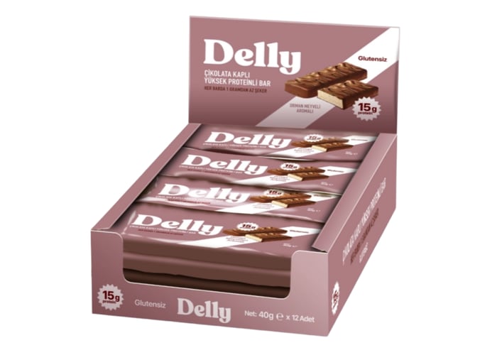 Çikolata Kaplı Orman Meyveleri Aromalı Yüksek Proteinli Bar (12 adet x 40gr) - Delly