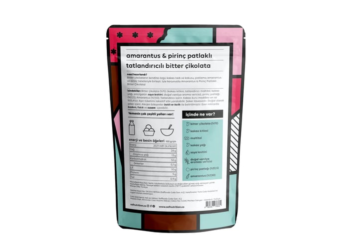 Amarantlı ve Pirinç Patlaklı Çikolata (40gr) - Saf Nutrition