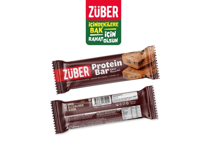 Kakao Parçacıklı Protein Bar (35gr) - Züber