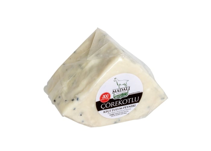 Çörekotlu Keçi Tulum Peyniri (%100 Keçi Sütü, 250gr) - Madalı