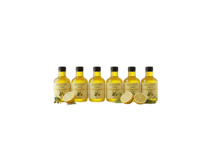 Limon Çeşnili Soğuk Sıkım Zeytinyağı (250ml x 6 adet) - AtcaNova