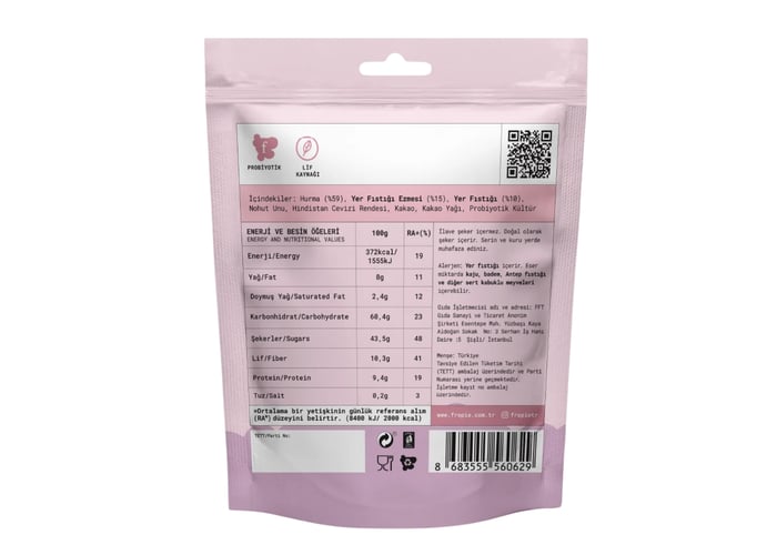 Yer Fıstığı Ezmeli ve Hurmalı Probiyotikli Toplar (80gr) - Fropie