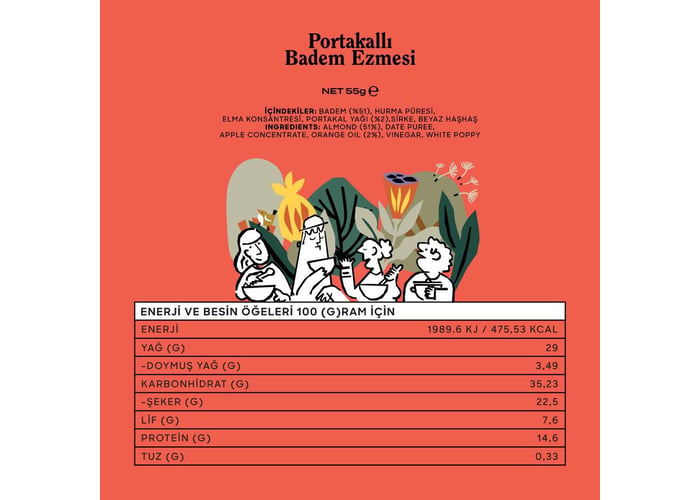 Portakallı Badem Ezmesi (55gr) - The Good Wild