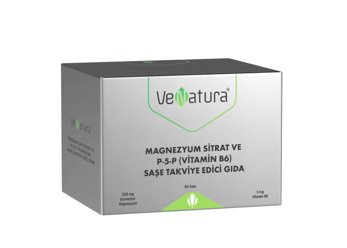 Magnezyum Sitrat ve P-5-P, Vitamin B6 (60 saşe) - Venatura