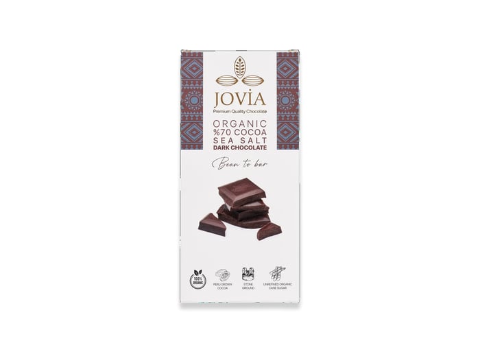 Jovia Organik %70 Bitter Çikolata (Deniz Tuzlu, 85gr)