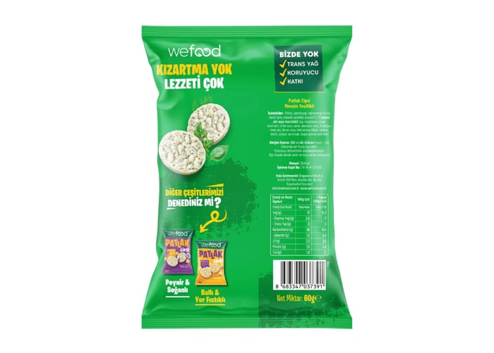 Mevsim Yeşillikli Patlak Cipsi (60gr) - Wefood