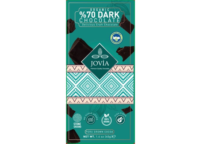 Organik %70 Bitter Çikolata (Şeker İlavesiz, 3 adet x 40gr) - Jovia