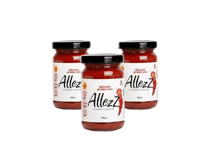 Közlenmiş Acı Biber Sosu (Çok Acı, 3 Adet x 105gr) - Allezz