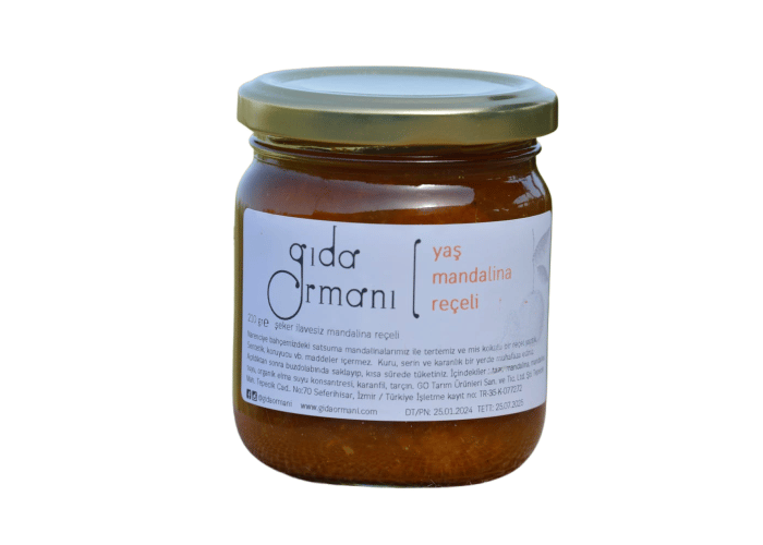Yaş Mandalina Reçeli (Şeker İlavesiz, 210gr) - Gıda Ormanı